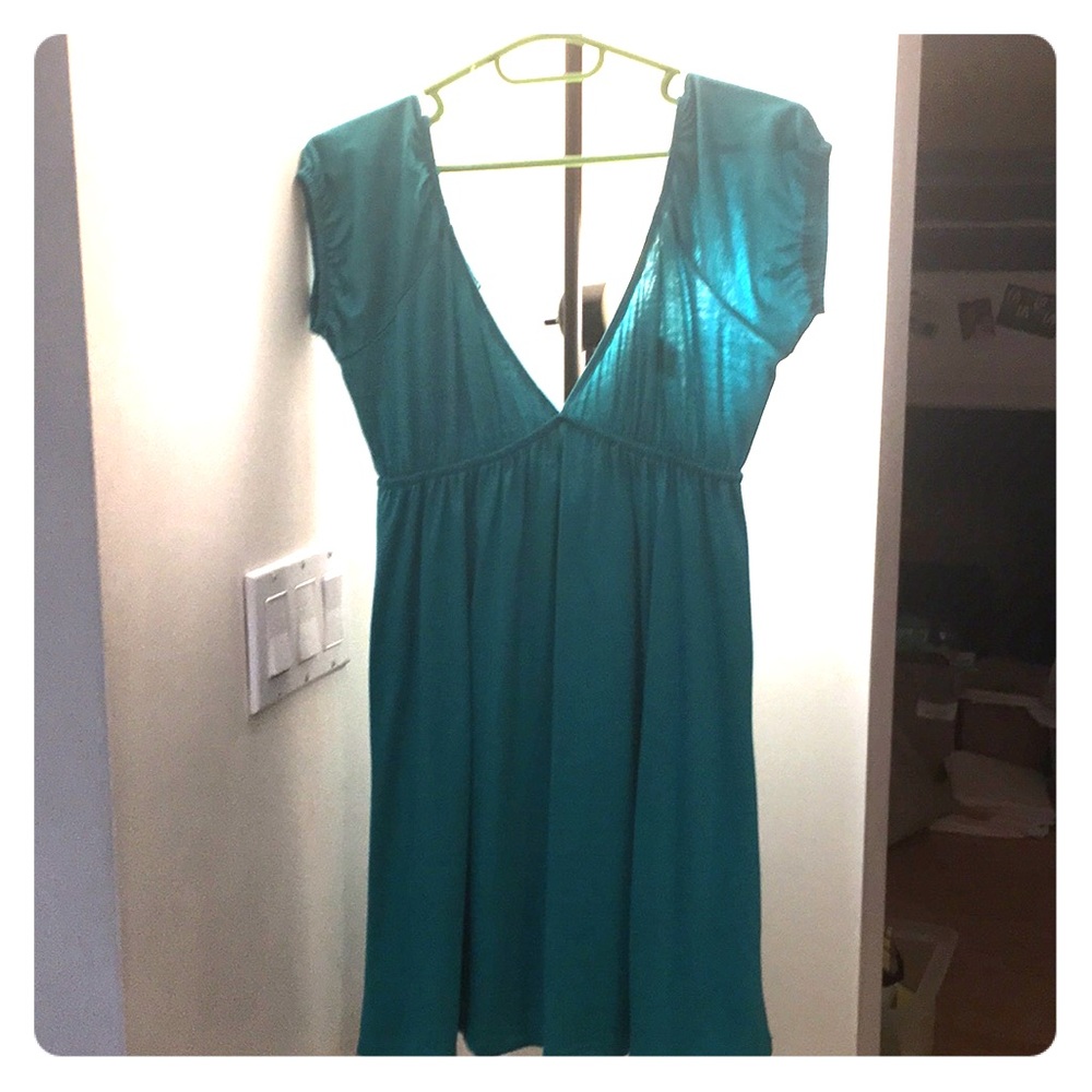 Turquoise Summer Dress with Lace Back